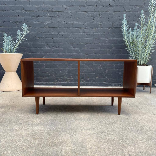 Custom Modern Low Walnut Credenza / Bookcase