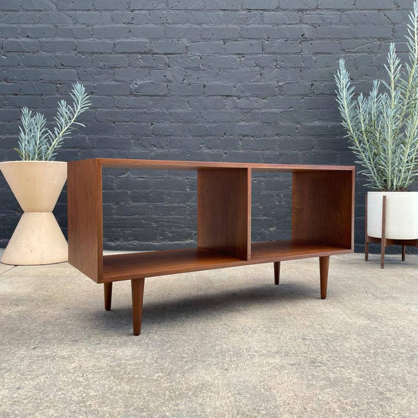 Custom Modern Low Walnut Credenza / Bookcase