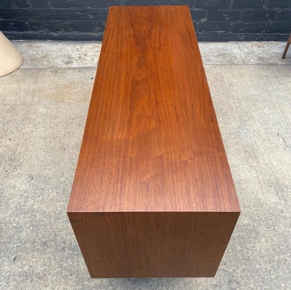 Custom Modern Low Walnut Credenza / Bookcase