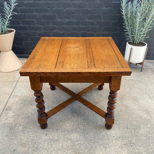 Antique English Style Oak Expanding Dining Table, c.1940’s