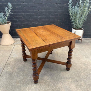 Antique English Style Oak Expanding Dining Table, c.1940’s