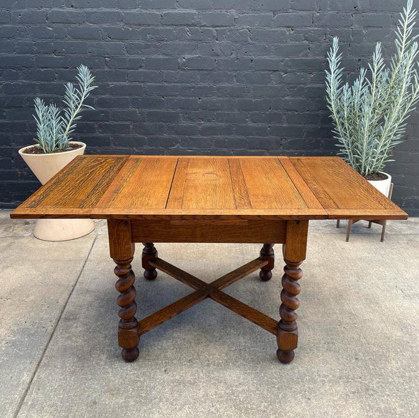 Antique English Style Oak Expanding Dining Table, c.1940’s