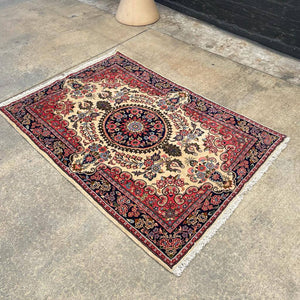 Vintage Persian Hand-Woven Wool Carpet Rug