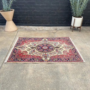 Vintage Persian Hand-Woven Wool Carpet Rug
