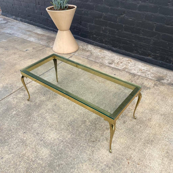 Vintage French Style Brass & Glass Coffee Table, c.1970’s