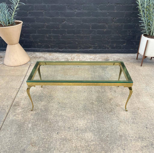 Vintage French Style Brass & Glass Coffee Table, c.1970’s