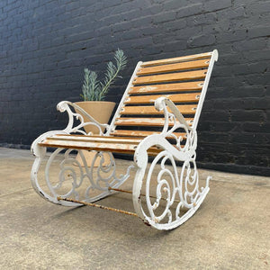 Vintage Metal Outdoor Patio Rocking Chair