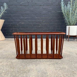 Mid-Century Modern Sculpted Walnut Magazine Shelf Stand, c.1960’s