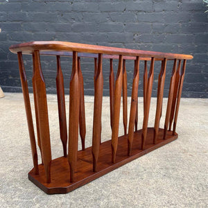 Mid-Century Modern Sculpted Walnut Magazine Shelf Stand, c.1960’s