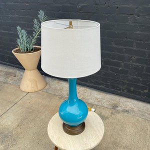 Mid-Century Modern Blue Glazed Ceramic Table Lamp, c.1960’s