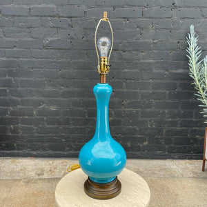 Mid-Century Modern Blue Glazed Ceramic Table Lamp, c.1960’s