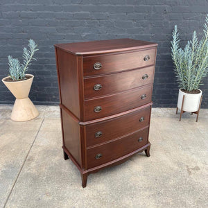 Antique Federal Style Mahogany Highboy Chest of Drawers, 1950’s