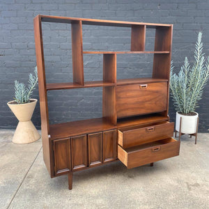 Mid-Century Modern Walnut Bookshelf Storage Unit, c.1960’s