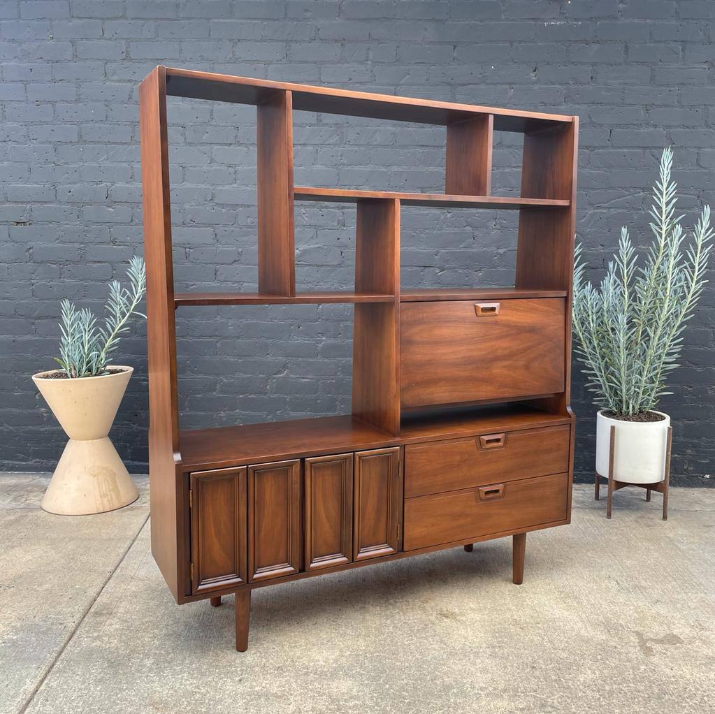 Mid-Century Modern Walnut Bookshelf Storage Unit, c.1960’s – Vintage Supply