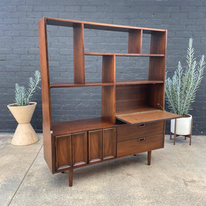 Mid-Century Modern Walnut Bookshelf Storage Unit, c.1960’s