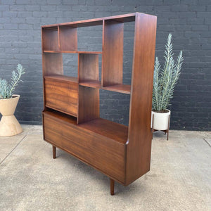 Mid-Century Modern Walnut Bookshelf Storage Unit, c.1960’s
