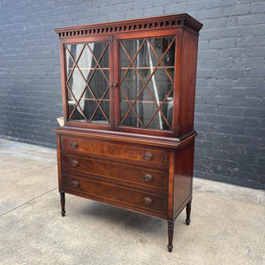 Antique Mahogany Federal Display Cabinet Hutch, c.1950’s
