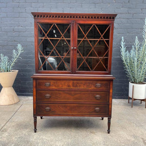 Antique Mahogany Federal Display Cabinet Hutch, c.1950’s