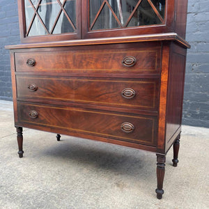 Antique Mahogany Federal Display Cabinet Hutch, c.1950’s