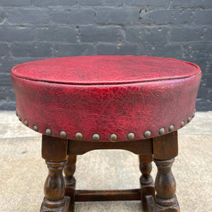 Set of 5 Vintage English Jacobean Style Stools, c.1960’s