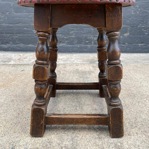 Set of 5 Vintage English Jacobean Style Stools, c.1960’s