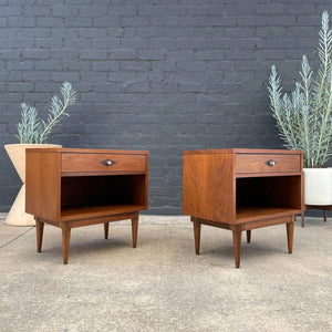 Pair of Mid-Century Modern Walnut Night Stands by Basic Witz Furniture, c.1960’s