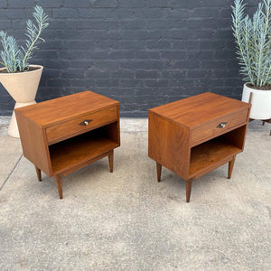 Pair of Mid-Century Modern Walnut Night Stands by Basic Witz Furniture, c.1960’s