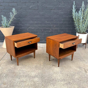 Pair of Mid-Century Modern Walnut Night Stands by Basic Witz Furniture, c.1960’s