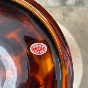 Vintage Italian Murano Tortoise Shell Glass Table Lamp, c.1960’s