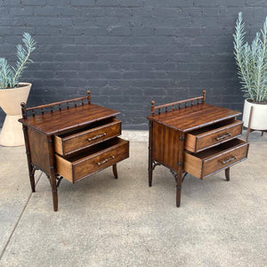 Pair of Vintage Hollywood Regency Faux Bamboo Night Stands by Century Furniture, c.1960’s