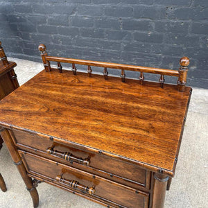Pair of Vintage Hollywood Regency Faux Bamboo Night Stands by Century Furniture, c.1960’s