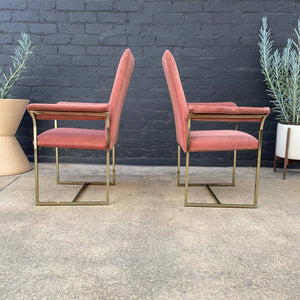 Set of 4 Vintage Polished Brass Dining Chairs, c.1970’s