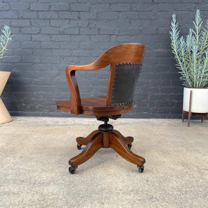 Vintage California Walnut Height Adjustable Office Chair