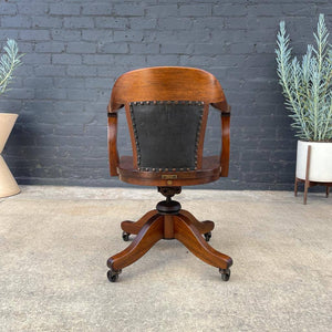 Vintage California Walnut Height Adjustable Office Chair