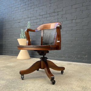 Vintage California Walnut Height Adjustable Office Chair