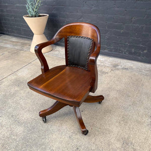 Vintage California Walnut Height Adjustable Office Chair