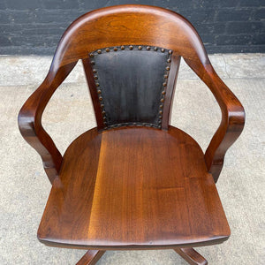 Vintage California Walnut Height Adjustable Office Chair