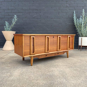 Mid-Century Modern Two-Tone Walnut & Oak Trunk Chest by Lane, c.1950’s