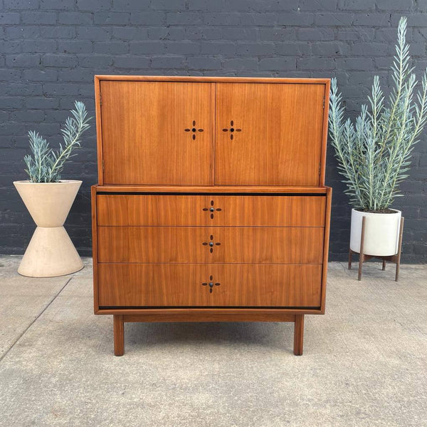 Mid-Century Modern Walnut Highboy Chest of Drawers by Kroehler, c.1960’s