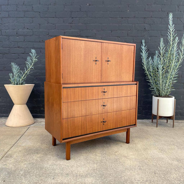 Mid-Century Modern Walnut Highboy Chest of Drawers by Kroehler, c.1960’s