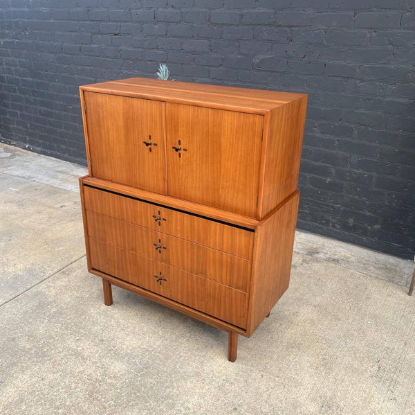 Mid-Century Modern Walnut Highboy Chest of Drawers by Kroehler, c.1960’s