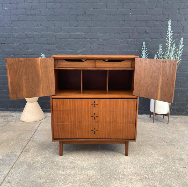 Mid-Century Modern Walnut Highboy Chest of Drawers by Kroehler, c.1960’s