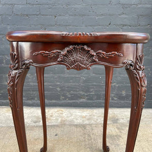Pair of Antique Mahogany Carved Wood End / Side Tables