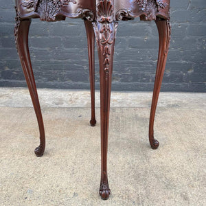 Pair of Antique Mahogany Carved Wood End / Side Tables