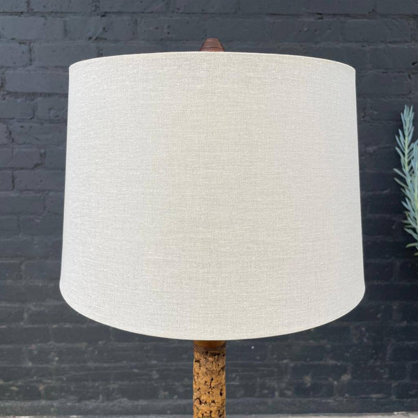 Mid-Century Modern Cork Table Lamp with New Shade, c.1960’s