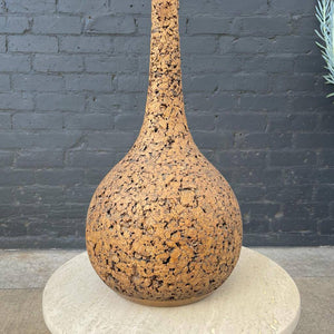 Mid-Century Modern Cork Table Lamp with New Shade, c.1960’s
