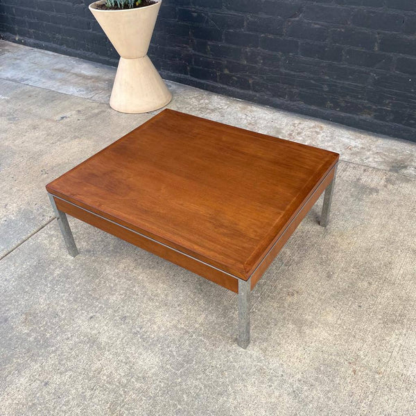 Mid-Century Modern Walnut Coffee Table with Chrome Accent, c.1960’s