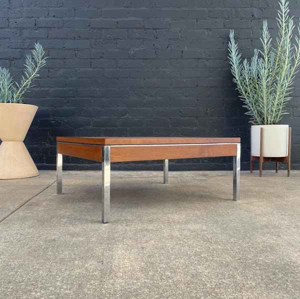 Mid-Century Modern Walnut Coffee Table with Chrome Accent, c.1960’s