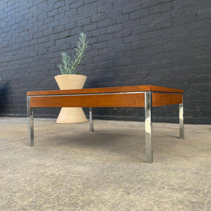 Mid-Century Modern Walnut Coffee Table with Chrome Accent, c.1960’s