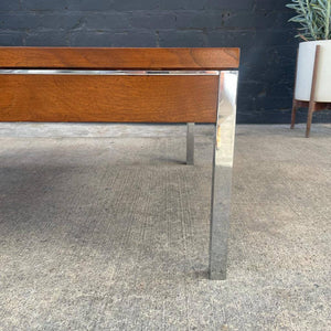 Mid-Century Modern Walnut Coffee Table with Chrome Accent, c.1960’s